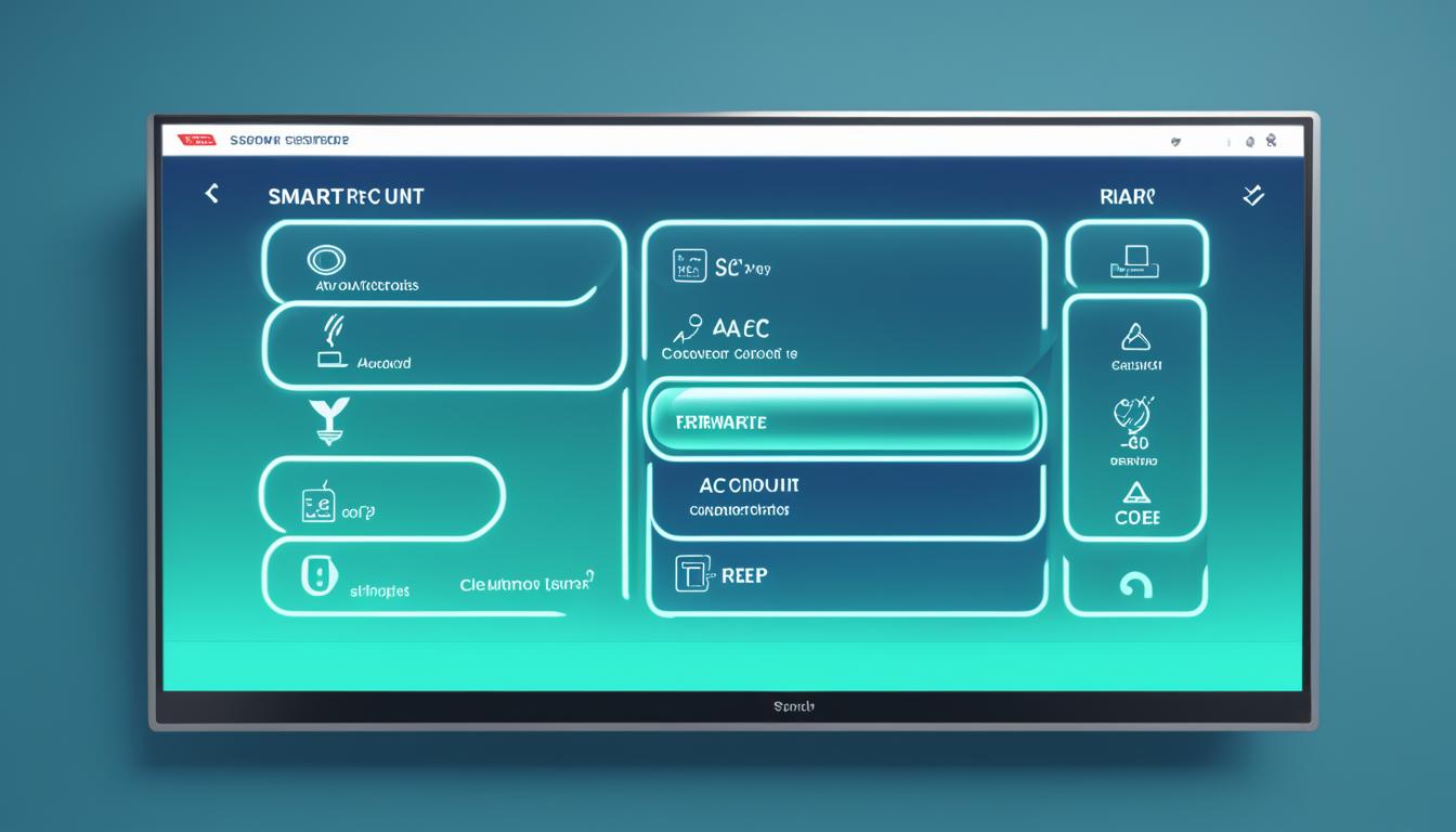 An image of a digital screen displaying various advanced error codes for a smart AC unit. The codes are highlighted in bright colours and accompanied by corresponding symbols indicating a potential source of the problem. Show a few stylized, animated icons representing common solutions for repairing the issues, such as cleaning filters or adjusting temperature settings. In the background stands a sleek, modern design with metallic accents to convey a sense of high-tech sophistication.